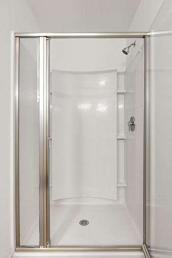 Walk-in shower in primary bedroom
